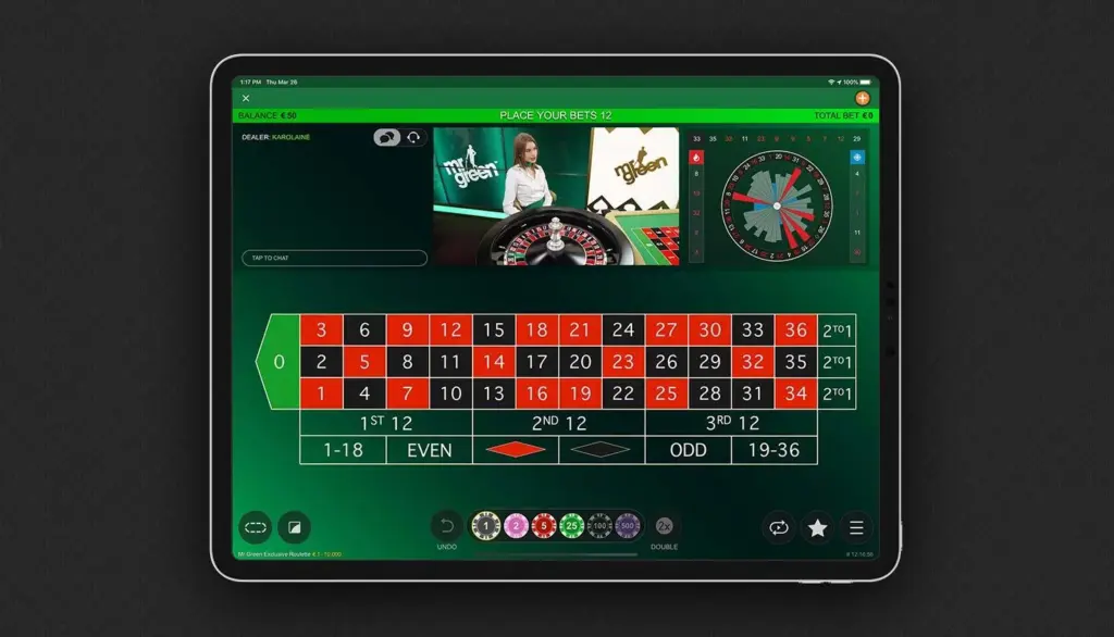 Mr. Green roulette online app