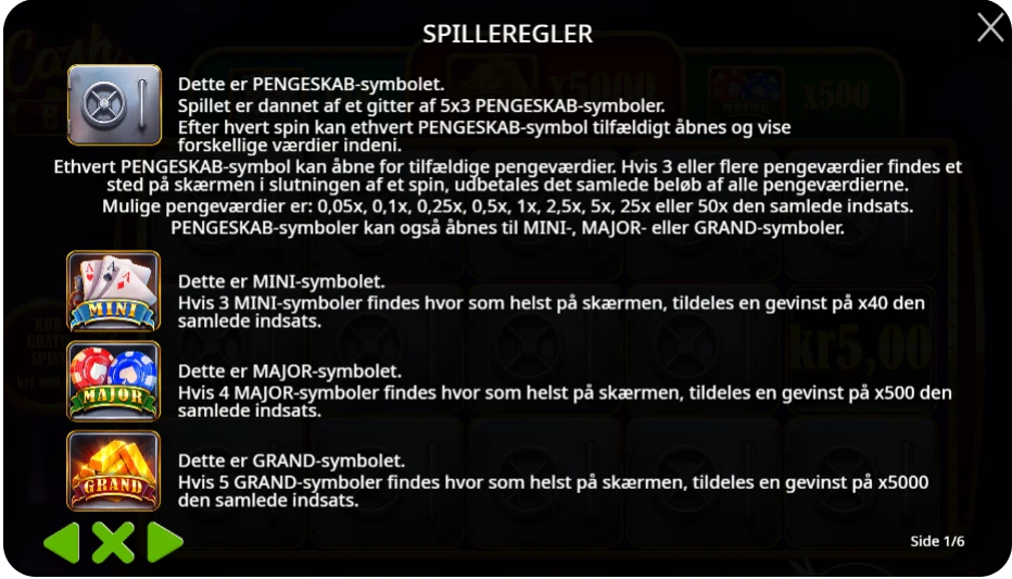 Bonusbokse og specialsymboler i Cash Box™