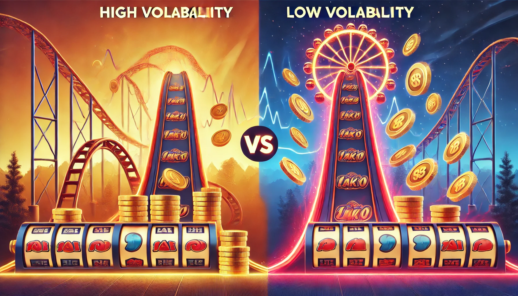 Høj volatilitet vs. Lav volatilitet spillemaskiner