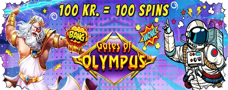 få 100 free spins til gates of olympus på Kapow Casino