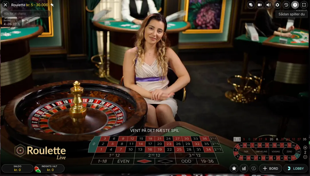 Live roulette på MrGreen