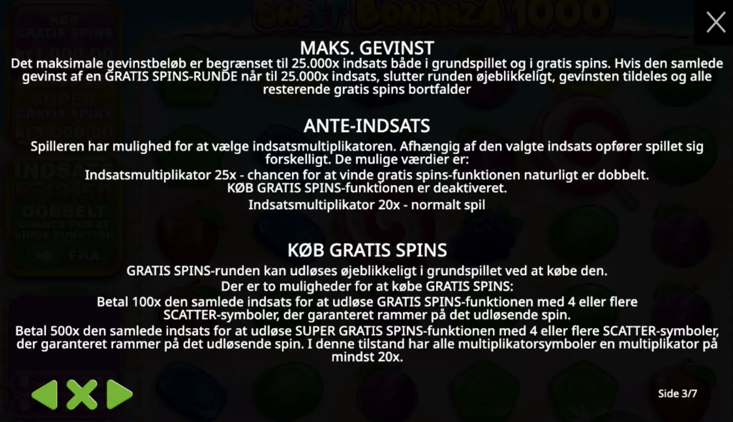 Maks gevinst sweet bonanza 1000