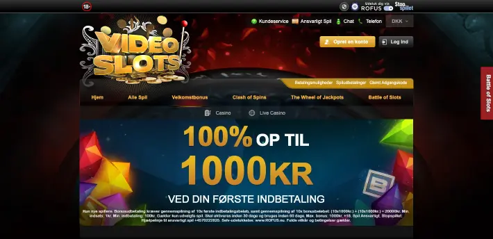 Videoslots indbetalingsbonus